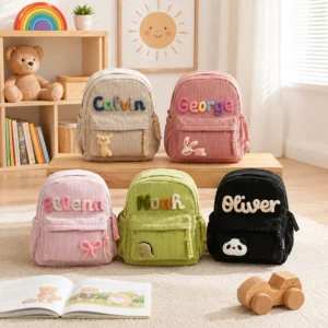 Personalized Kids Backpack with Knitted Name